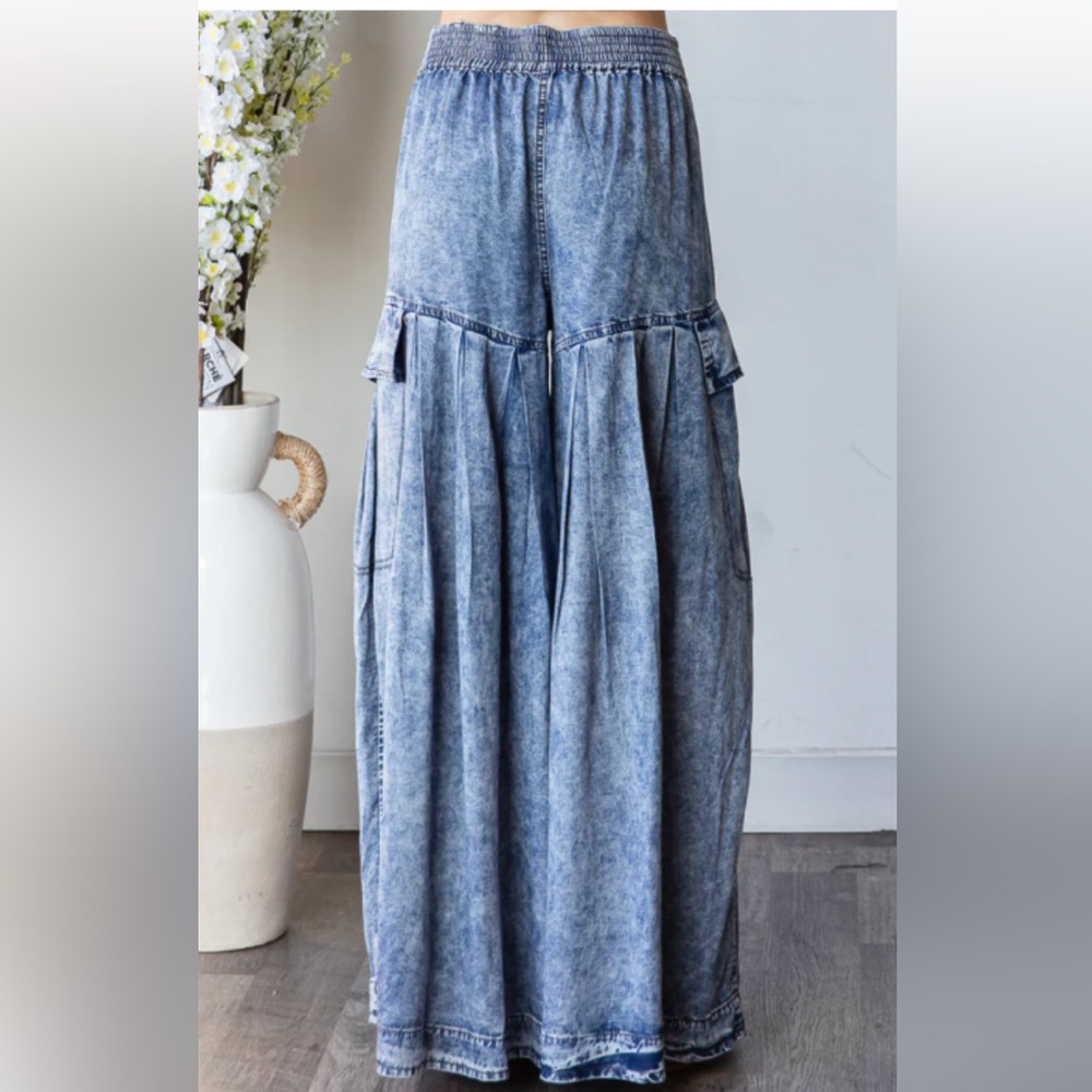 415 🎉OLI & HALI 1 left WASHED PLEATED DETAIL WIDE LEG TENCEL PANTS - Picture 2 of 4